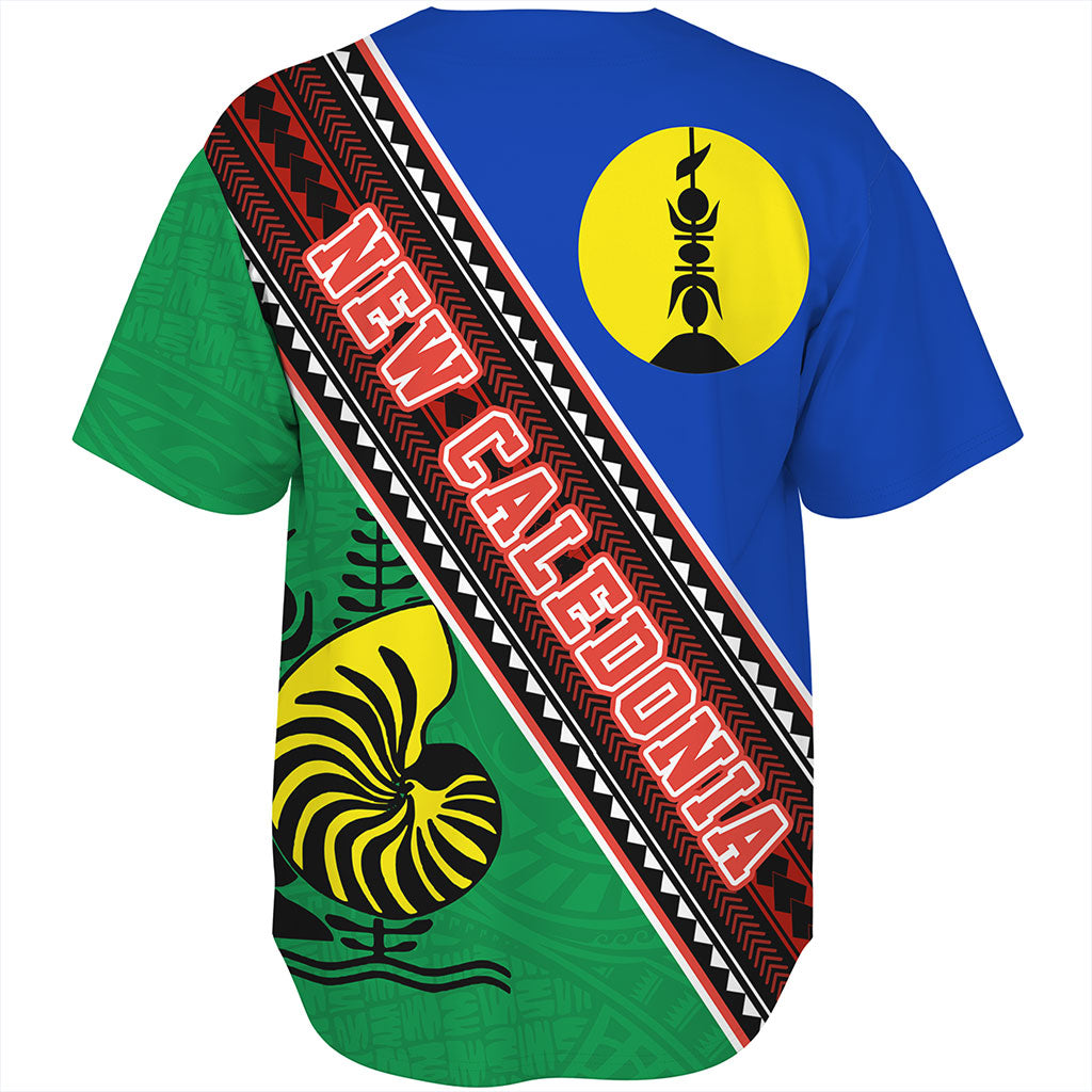 New Caledonia Baseball Shirt Flag And Coat Of Arms