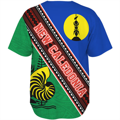 New Caledonia Baseball Shirt Flag And Coat Of Arms