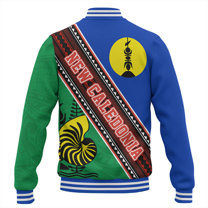 New Caledonia Baseball Jacket Flag And Coat Of Arms