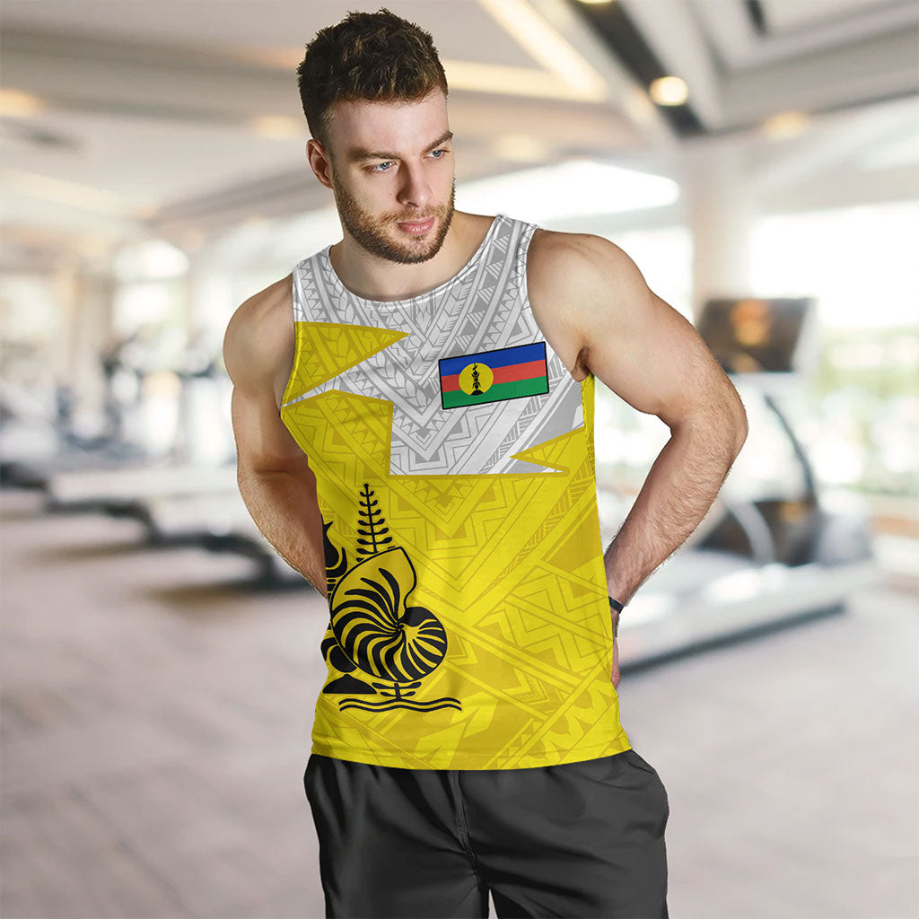 New Caledonia Tank Top Polynesian Tattoo Flag And Coat Of Arms