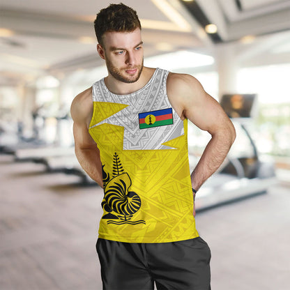 New Caledonia Tank Top Polynesian Tattoo Flag And Coat Of Arms