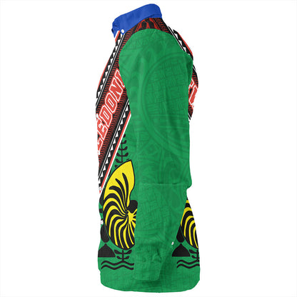 New Caledonia Long Sleeve Shirt Flag And Coat Of Arms