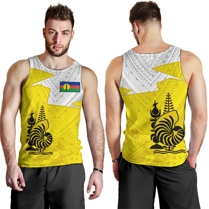 New Caledonia Tank Top Polynesian Tattoo Flag And Coat Of Arms