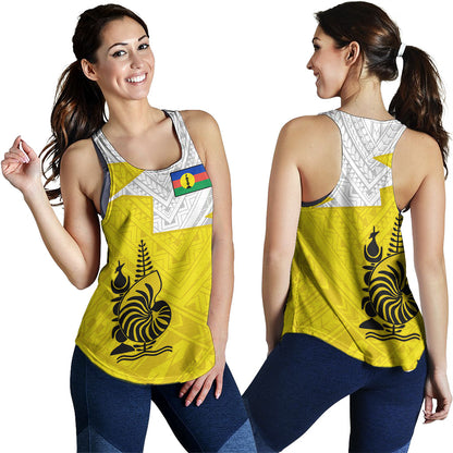New Caledonia Women Tank Polynesian Tattoo Flag And Coat Of Arms