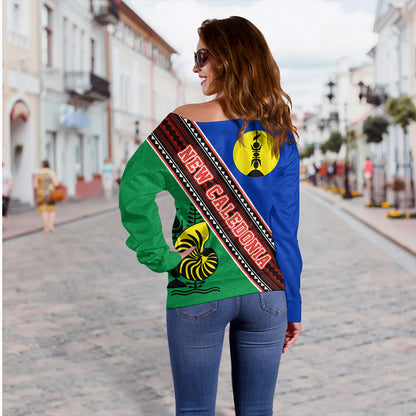 New Caledonia Women Tank Flag And Coat Of Arms