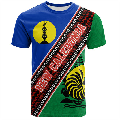 New Caledonia T-Shirt Flag And Coat Of Arms