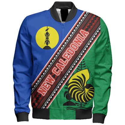 New Caledonia Bomber Jacket Flag And Coat Of Arms