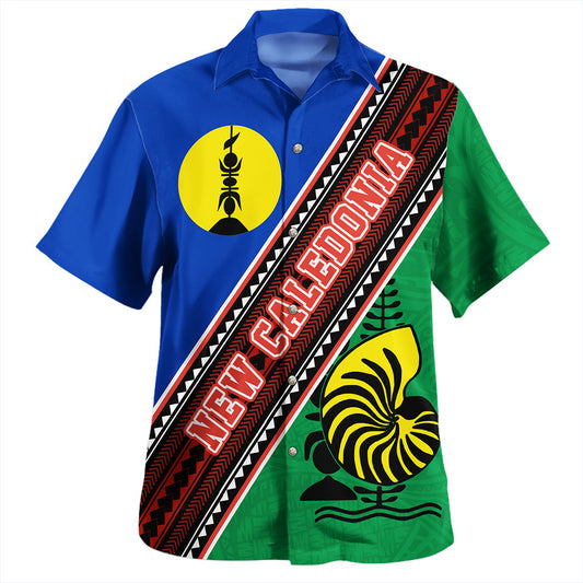 New Caledonia Hawaiian Shirt Flag And Coat Of Arms