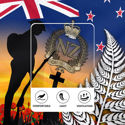 New Zealand Rugby Jersey Anzac Army And Maori Silver Fern Poppy Sunset Style