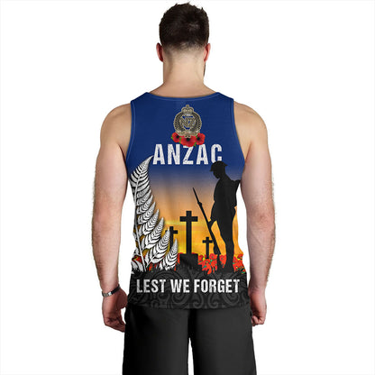 New Zealand Tank Top Anzac Army And Maori Silver Fern Poppy Sunset Style