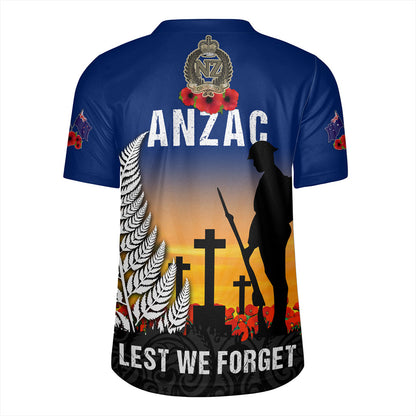 New Zealand Rugby Jersey Anzac Army And Maori Silver Fern Poppy Sunset Style