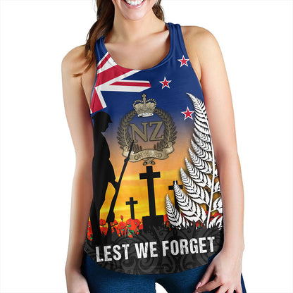 New Zealand Women Tank Anzac Army And Maori Silver Fern Poppy Sunset Style
