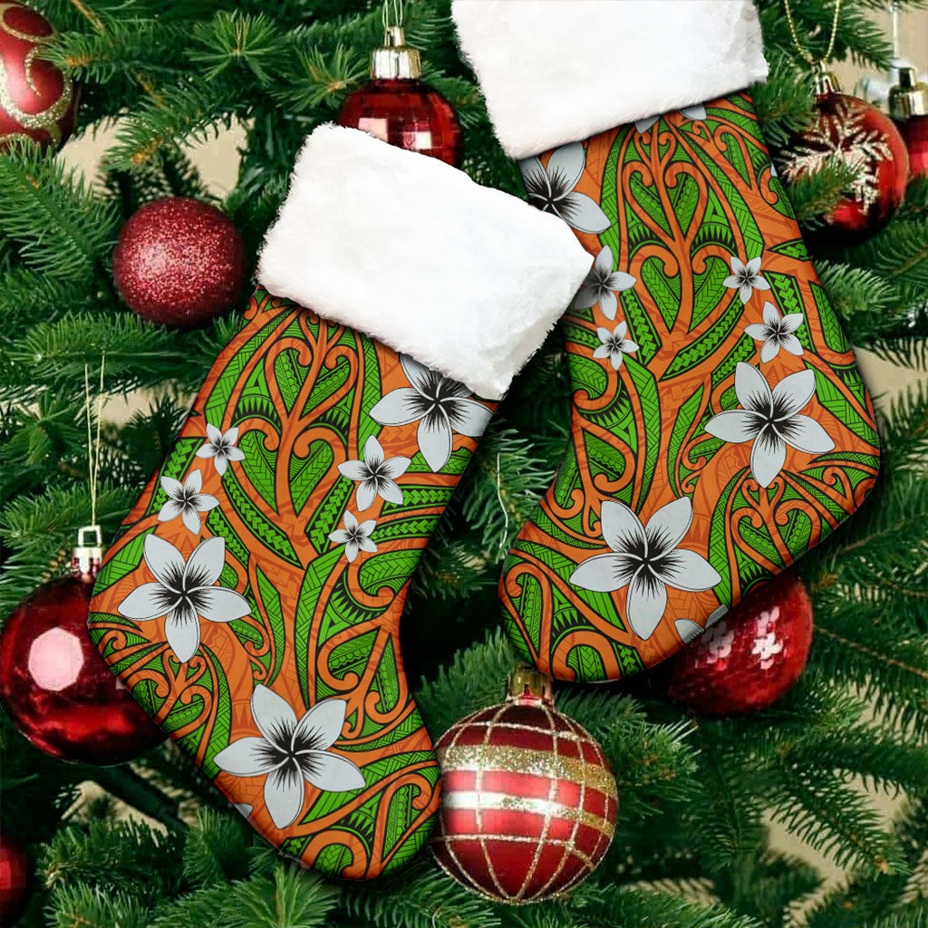 New Zealand Christmas Stocking Maori Pattern Plumeria