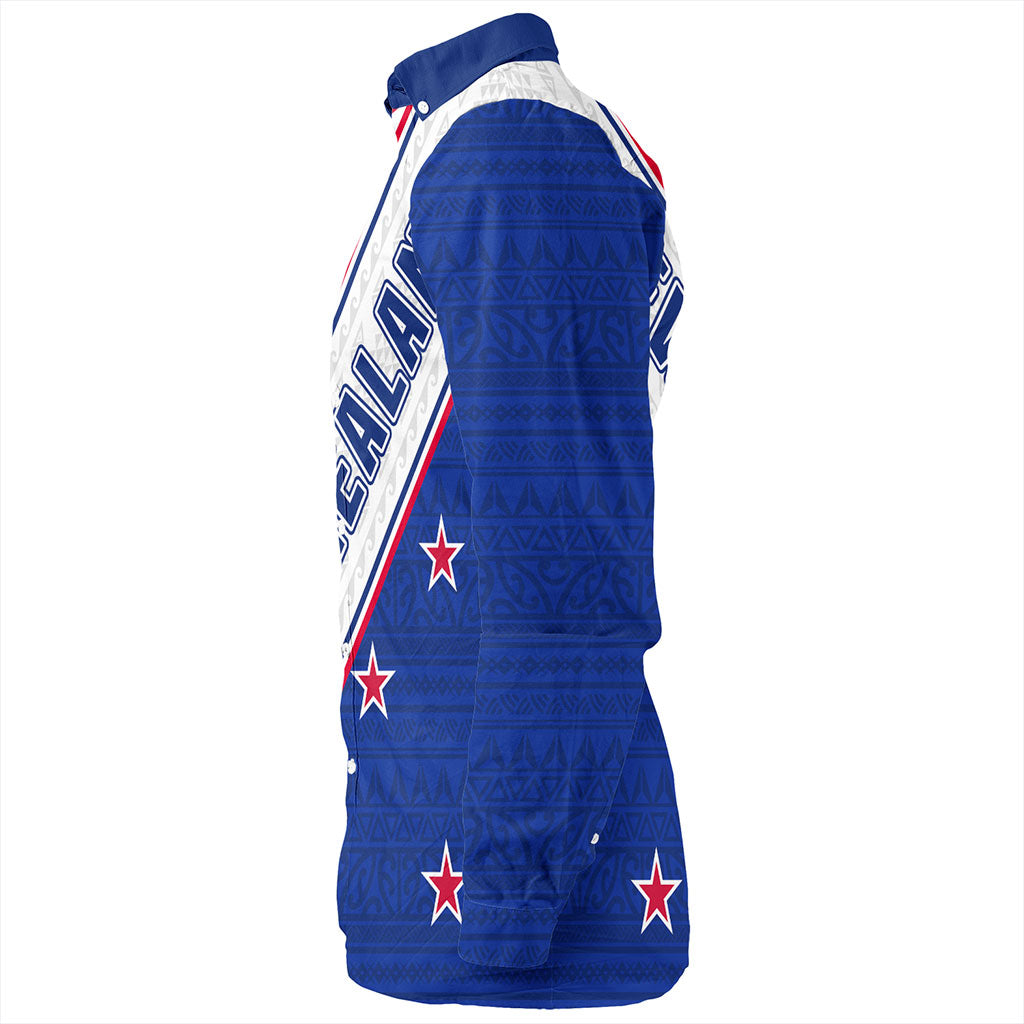 New Zealand Long Sleeve Shirt Maori Tribal Flag Traditional