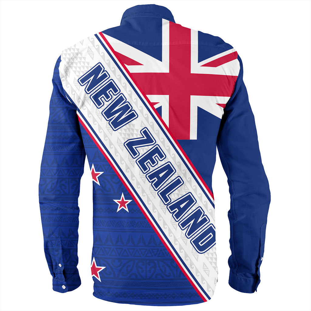 New Zealand Long Sleeve Shirt Maori Tribal Flag Traditional