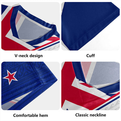 New Zealand Rugby Jersey Maori Tribal Flag Traditional