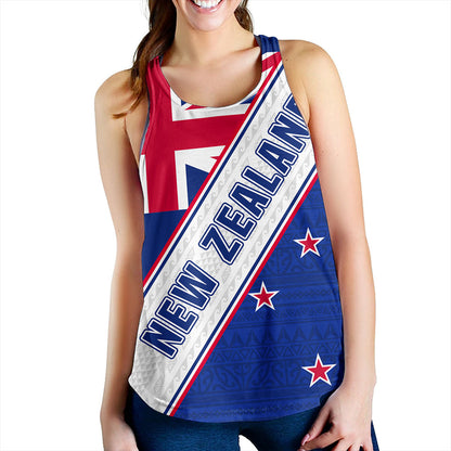 New Zealand Women Tank Maori Tribal Flag Traditional