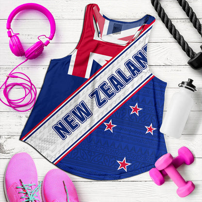 New Zealand Women Tank Maori Tribal Flag Traditional