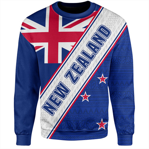 New Zealand Sweatshirt Maori Tribal Flag Traditional