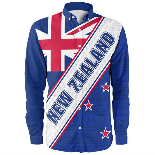 New Zealand Long Sleeve Shirt Maori Tribal Flag Traditional