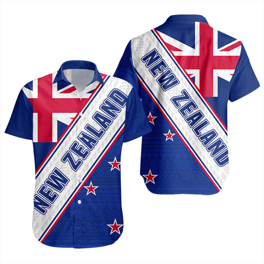New Zealand Short Sleeve Shirt Maori Tribal Flag Traditional