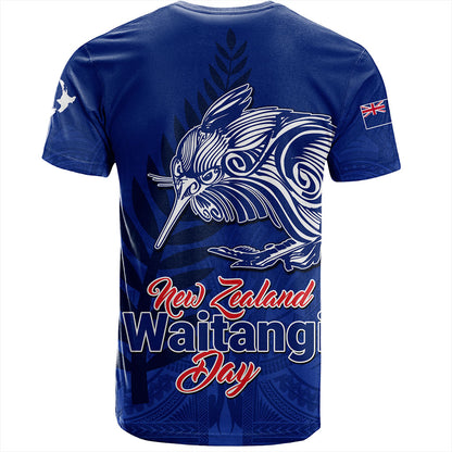 New Zealand T-Shirt Waitangi Day Flag Kiwi Bird Style