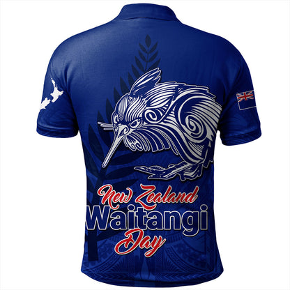 New Zealand Polo Shirt Waitangi Day Flag Kiwi Bird Style