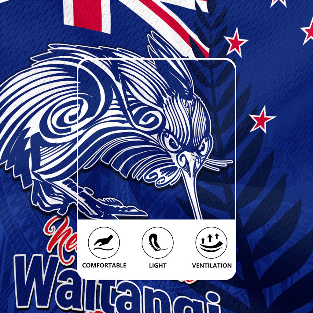 New Zealand Rugby Jersey Waitangi Day Flag Kiwi Bird Style