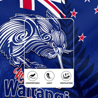 New Zealand Rugby Jersey Waitangi Day Flag Kiwi Bird Style