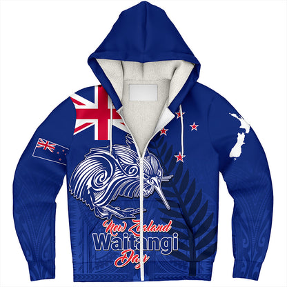New Zealand Sherpa Hoodie Waitangi Day Flag Kiwi Bird Style