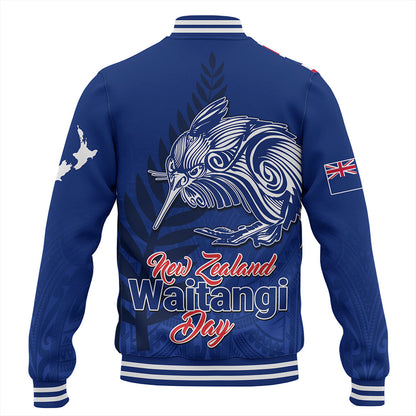 New Zealand Baseball Jacket Waitangi Day Flag Kiwi Bird Style