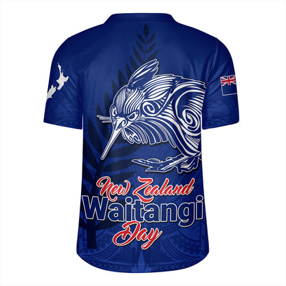 New Zealand Rugby Jersey Waitangi Day Flag Kiwi Bird Style