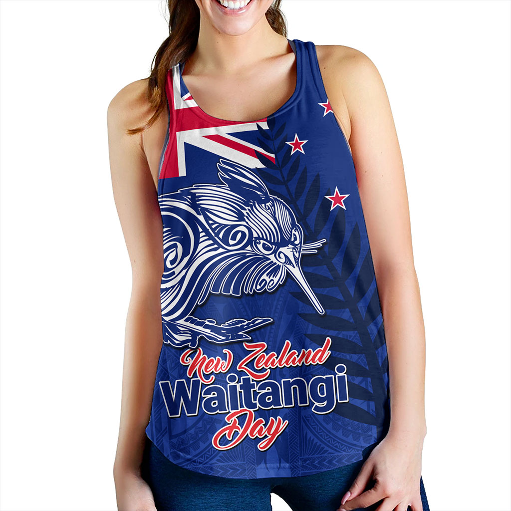 New Zealand Women Tank Waitangi Day Flag Kiwi Bird Style
