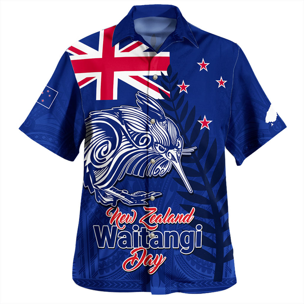 New Zealand Hawaiian Shirt Waitangi Day Flag Kiwi Bird Style