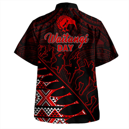 New Zealand Hawaiian Shirt Maori Tribal Siver Fern Waitangi Day