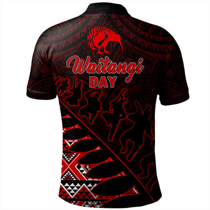 New Zealand Polo Shirt Maori Tribal Siver Fern Waitangi Day