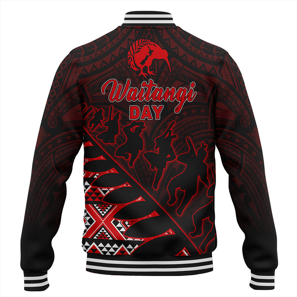 New Zealand Baseball Jacket Maori Tribal Siver Fern Waitangi Day