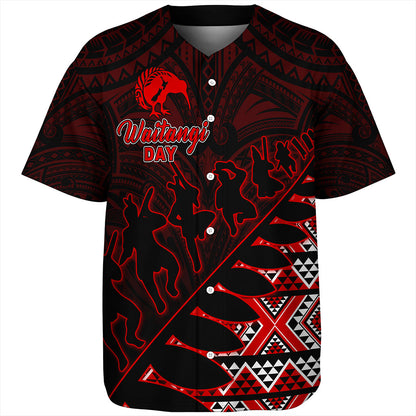New Zealand Baseball Shirt Maori Tribal Siver Fern Waitangi Day