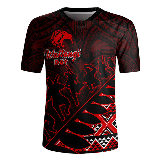 New Zealand Rugby Jersey Maori Tribal Siver Fern Waitangi Day