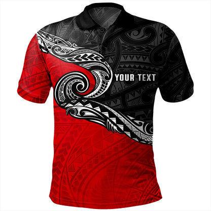 New Zealand Polo Shirt Maori Tribal Design Flag Style
