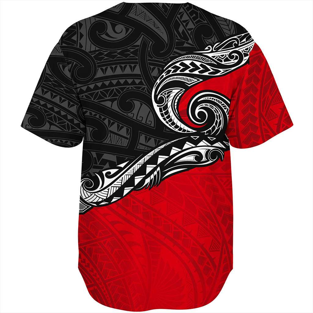 New Zealand Baseball Shirt Maori Tribal Design Flag Style