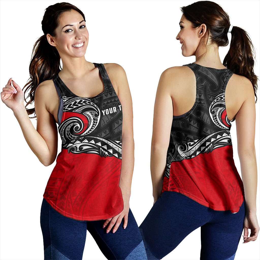 New Zealand Women Tank Maori Tribal Design Flag Style