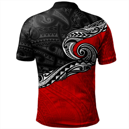 New Zealand Polo Shirt Maori Tribal Design Flag Style
