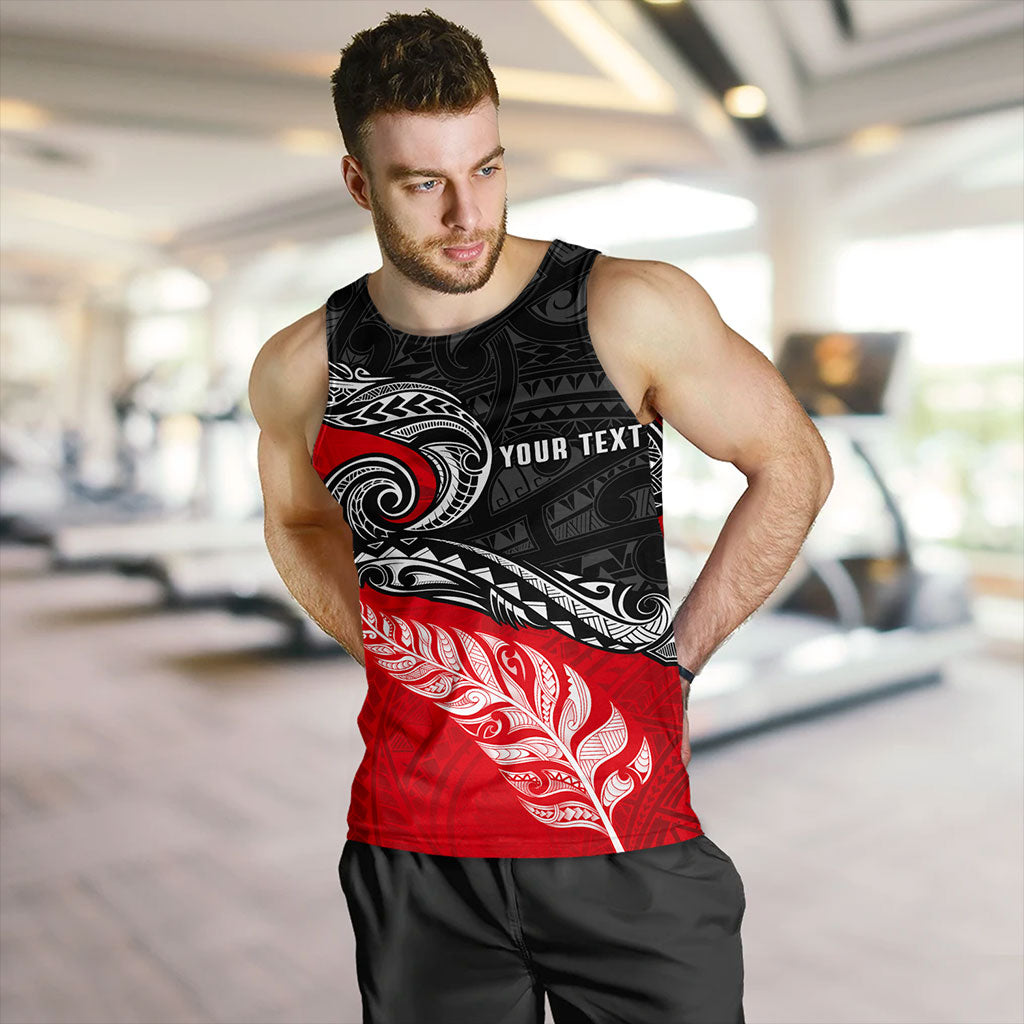 New Zealand Tank Top Maori Tribal Design Flag With Silver Fern