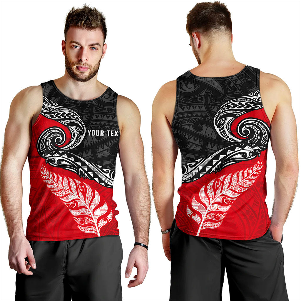 New Zealand Tank Top Maori Tribal Design Flag With Silver Fern
