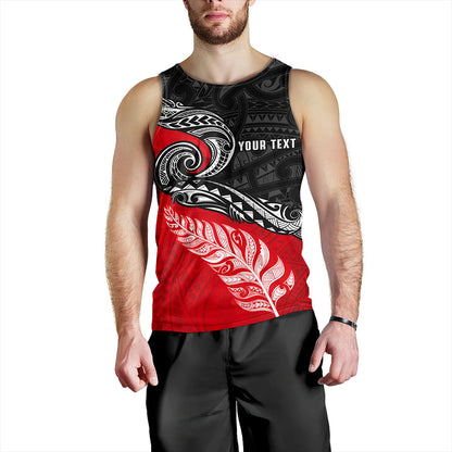 New Zealand Tank Top Maori Tribal Design Flag With Silver Fern