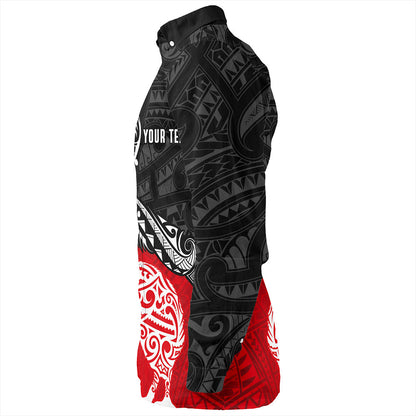 New Zealand Long Sleeve Shirt Maori Tribal Design Flag With Kiwi Bird