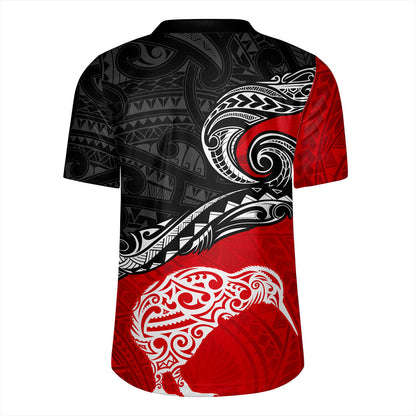 New Zealand Rugby Jersey Maori Tribal Design Flag With Kiwi Bird