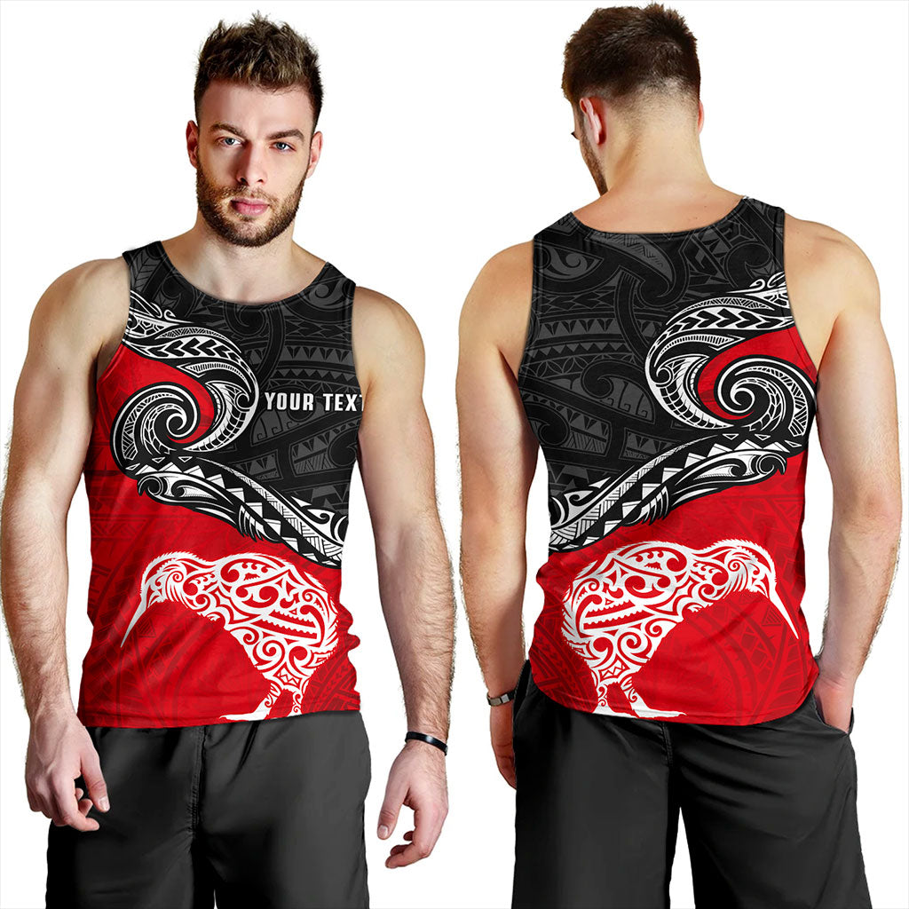 New Zealand Tank Top Maori Tribal Design Flag With Kiwi Bird