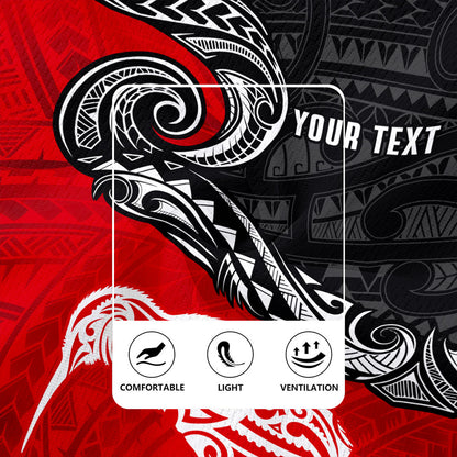 New Zealand Rugby Jersey Maori Tribal Design Flag With Kiwi Bird